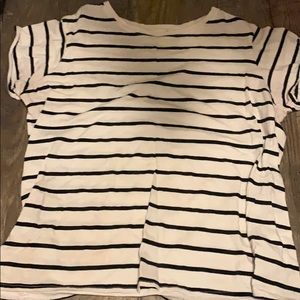 casual white & black stripes shirt